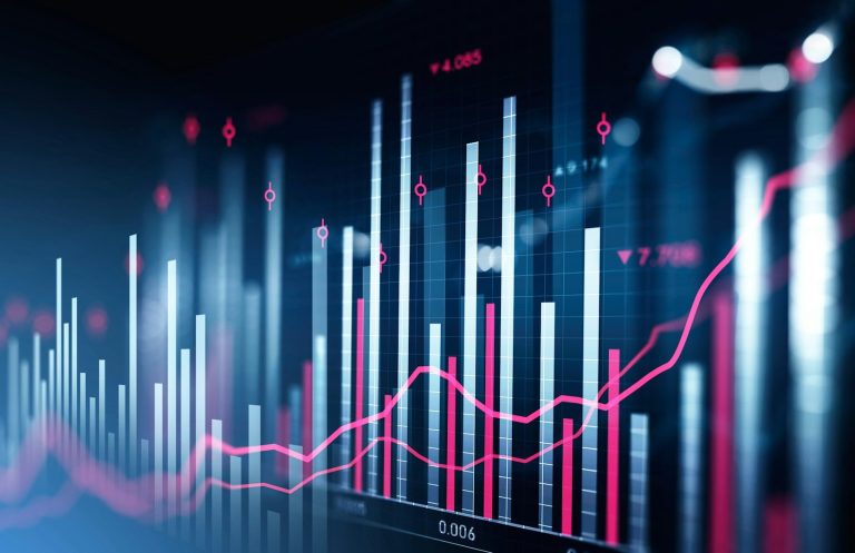 Diagramm mit Linien- und Balkendiagrammen zur Darstellung von Datenanalysen.